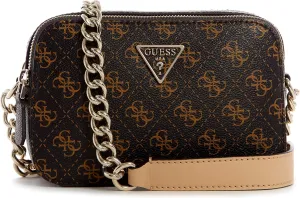 GUESS womens Noelle Crossbody Camera, Brown Logo, One Size US