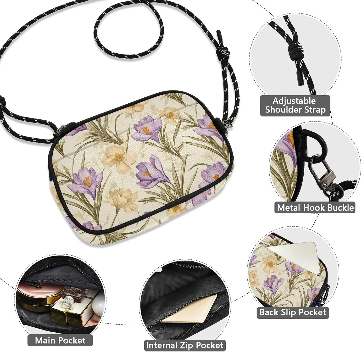 GuoChe West Crossbody Purse for Mens Trendy with Adjustable Strap Shoulder Bag Walk dog