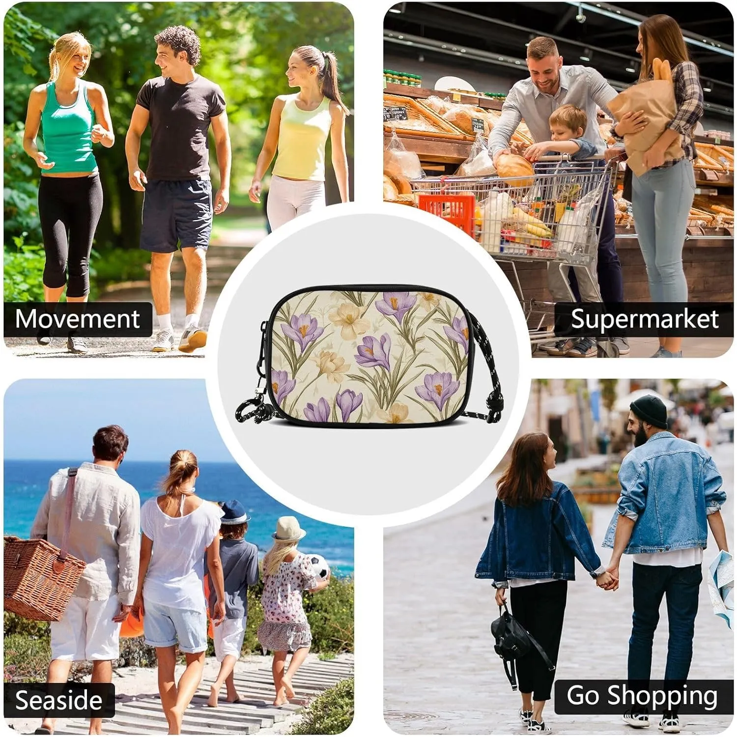 GuoChe West Crossbody Purse for Mens Trendy with Adjustable Strap Shoulder Bag Walk dog