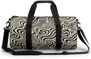 Gym Bag for Men Women Lightweight Sports Duffle Bag with Multiple Compartments Cylindrical Gym Bag for Fitness Travel And Outdoor Activities Ater Resistant Yoga Bag Training Bag Wavy Illusions