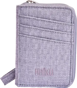 HAIKU Sprout Wallet, Lightweight Small Wristlet Wallet with Zippered Pouch, RFID Pockets, and Removeable Wrist Strap, Stone Gray