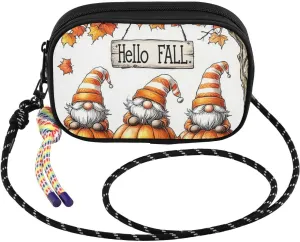 Halloween Gnomes Pumpkin Autumn Crossbody Bag for Women Cell Phone Purses Women's Small Shoulder Handbags Wallet Purse with Strap