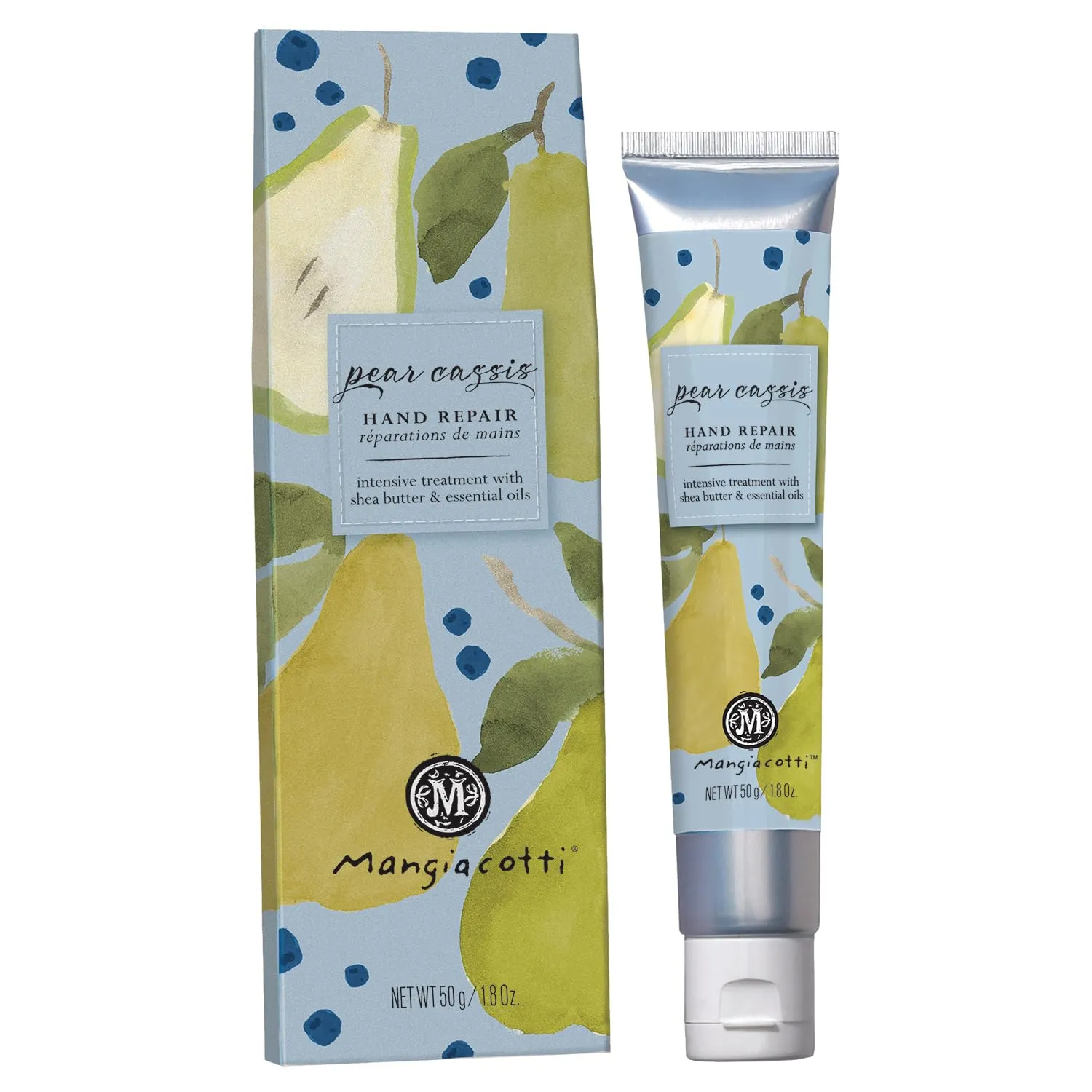 Hand Repair Cream – Shea Butter & Chamomile, Fast-Absorbing Moisturizer for Dry Hands, Made in USA, 1.8oz, Pear & Cassis