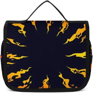 Hanging Toiletry Bag Large Capacity Hanging Wash Bag, Fire Flame Waterproof Travel Cosmetic Bag, Portable Makeup Bag Organizer for Women Men