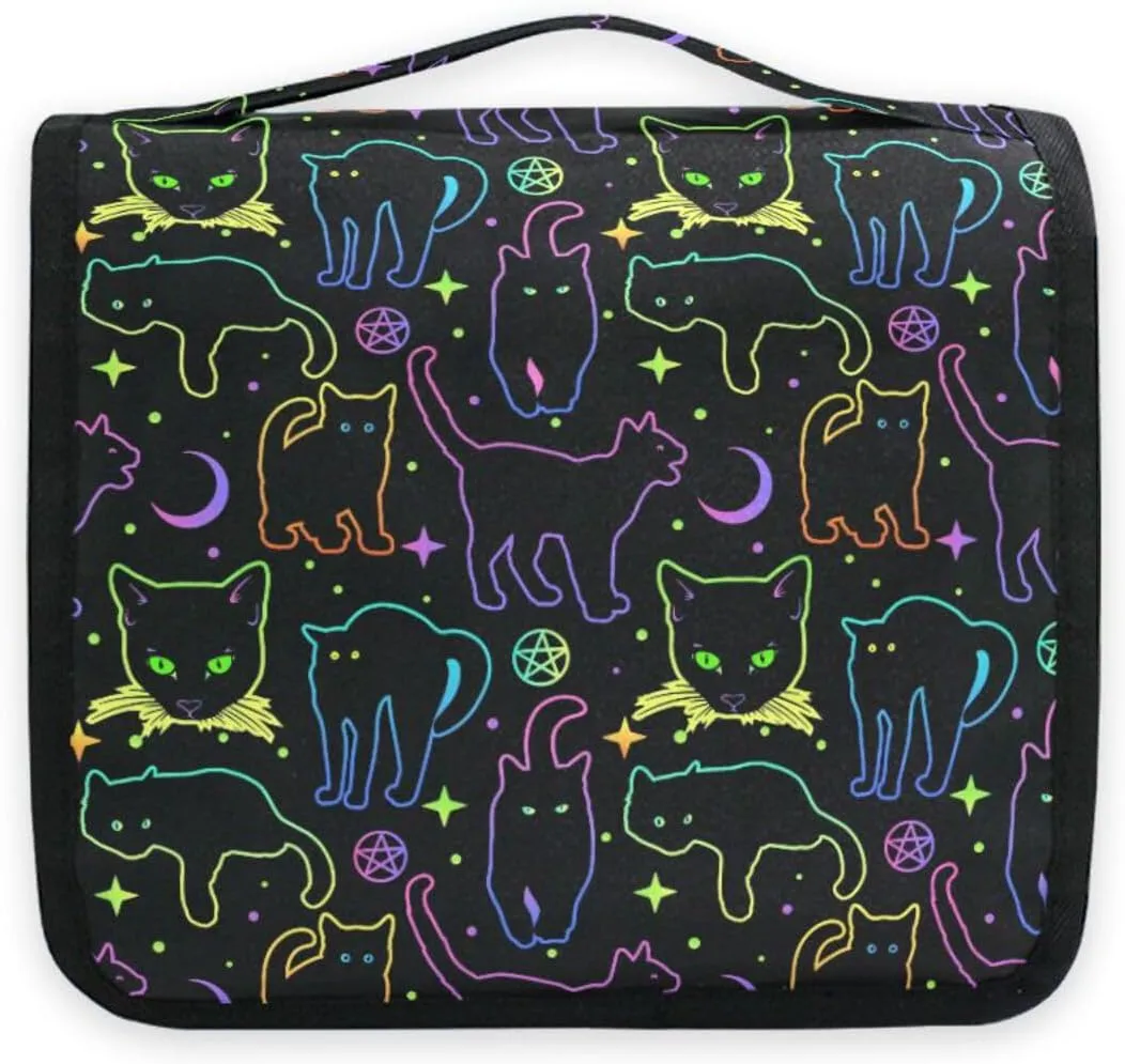 Hanging Toiletry Bag Witchcraft Black Cats Makeup Bag Travel bag for Toiletries Portable Toiletry Organizer Bags Toiletry Bag for Women Men, Travel-Essentials Toiletry Bag