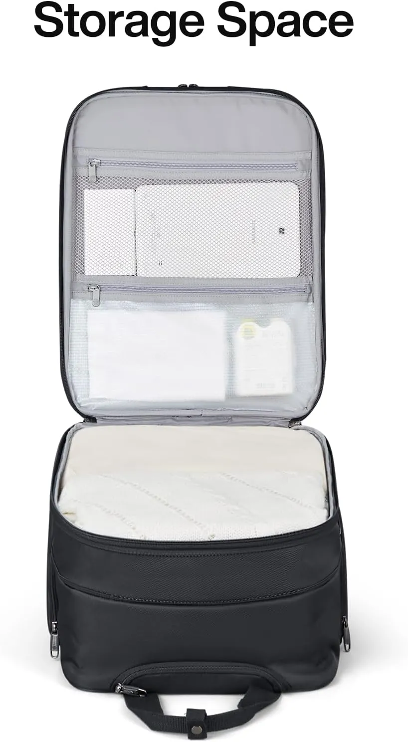 Hanke Softside Expandable Underseat Carry On Bags for Airplanes,Travel Luggage Rolling Bag Personal Item Bag Small Suitcase,Black,16-Inch