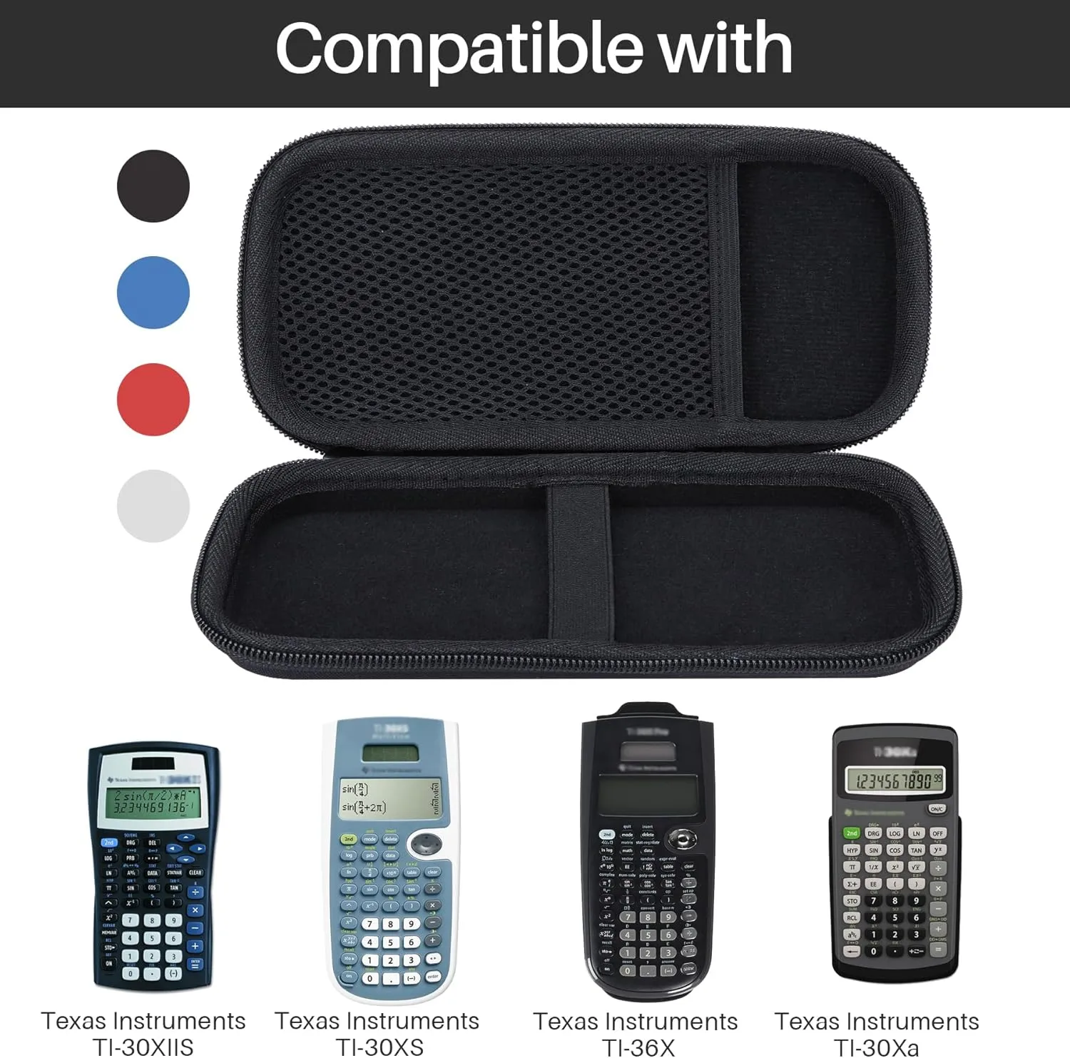Hard Carry Case Compatible with Texas Instruments TI-30XIIS TI-30XS TI-30Xa TI-36X Pro Scientific Calculator (Off White Case)