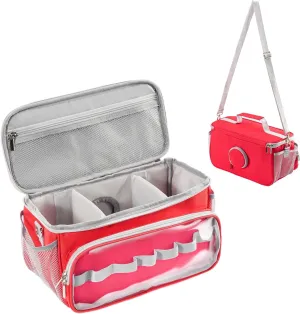 Hautton Carrying Case for Toniebox Starter Set, Portable Travel Carrying Bag for Tonies Audio Player, Tonies Figures, Headphone and Charging Station with Shoulder Strap and Handle -Red