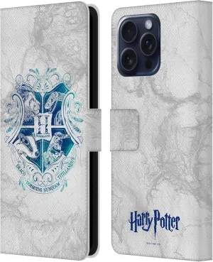 Head Case Designs Officially Licensed Harry Potter Hogwarts Aguamenti Deathly Hallows IX Leather Book Wallet Case Cover Compatible with Apple iPhone 16 Pro Max