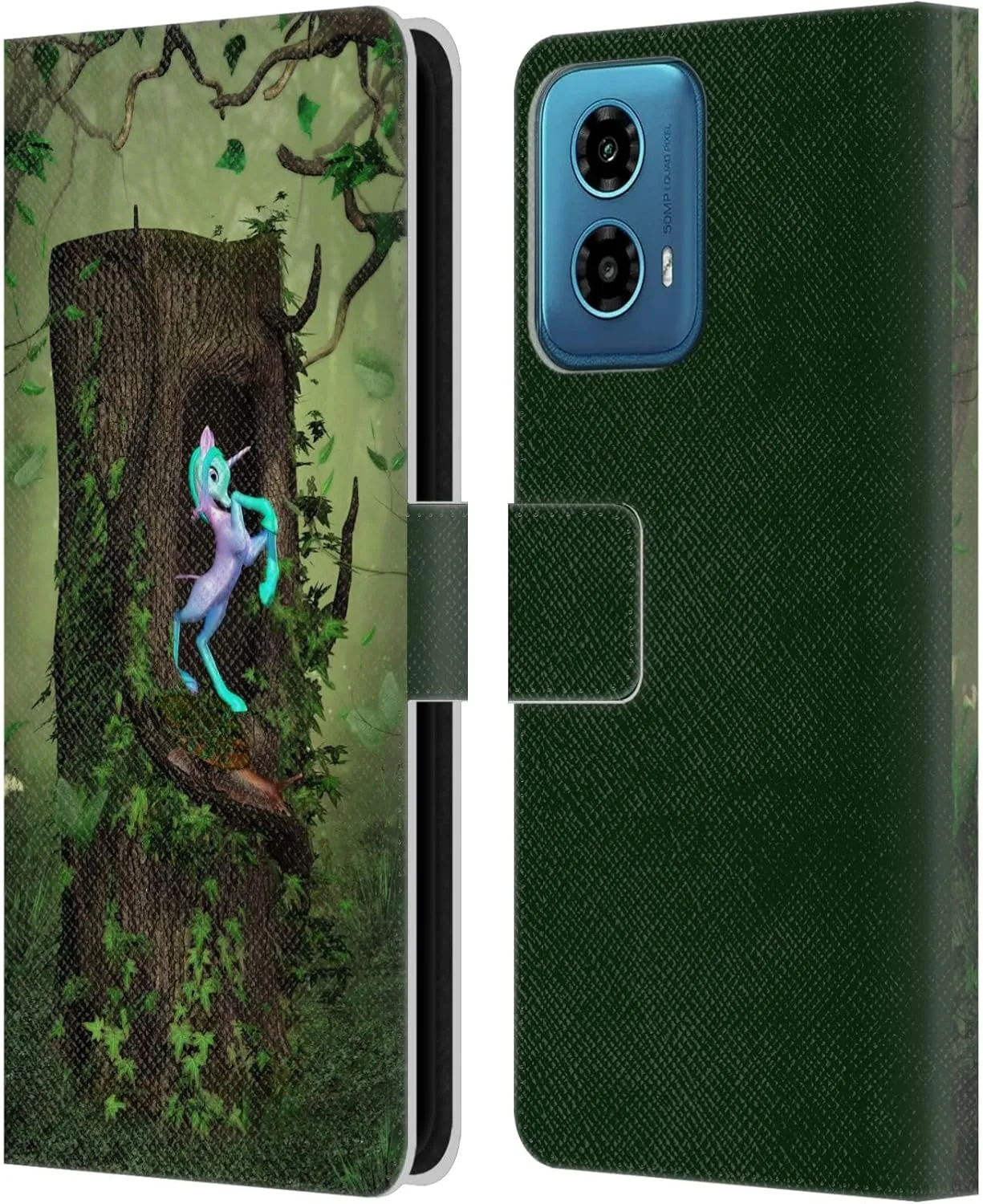 Head Case Designs Officially Licensed Simone Gatterwe Secret Wood Lands and Places Leather Book Wallet Case Cover Compatible with Motorola Moto G34 5G