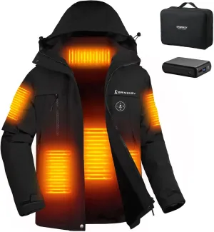 Heated Jacket for Women with Fleece Lining 12000mAh Battery Windproof Waterproof Women's Heated Coat Skiing Hunting