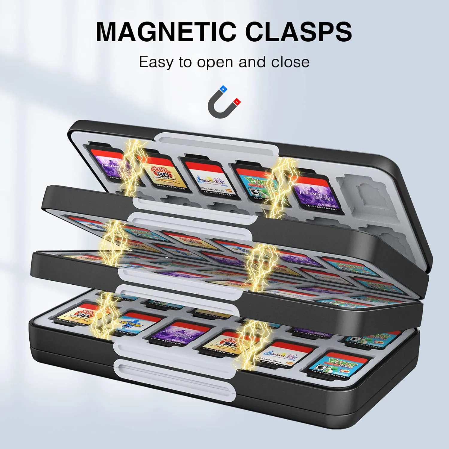 HEIYING Game Card Case Holder Compatible with Nintendo Switch & OLED & Lite ,Portable Memory Card Storage Case with 96 Games Cards Slots and 24 Micro SD Cards Slots
