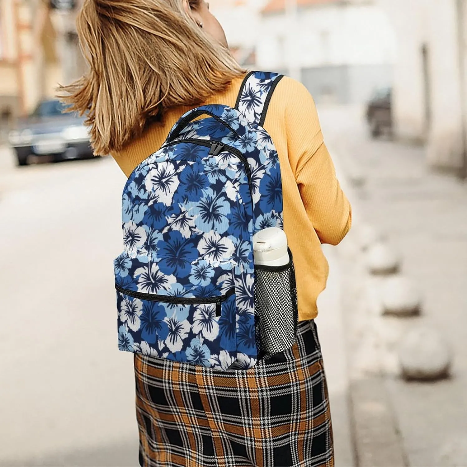 Hibiscus Hawaiian Floral Backpack with Large Capacity Versatile for Daily Use Suitable for Unisex