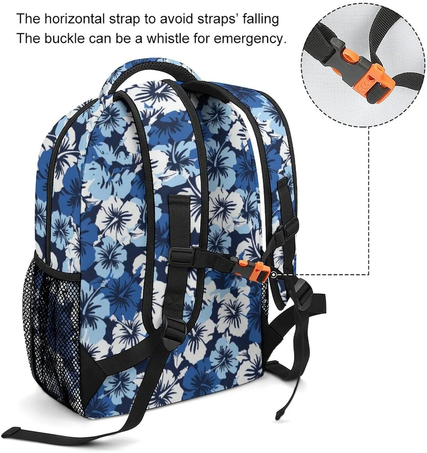 Hibiscus Hawaiian Floral Backpack with Large Capacity Versatile for Daily Use Suitable for Unisex