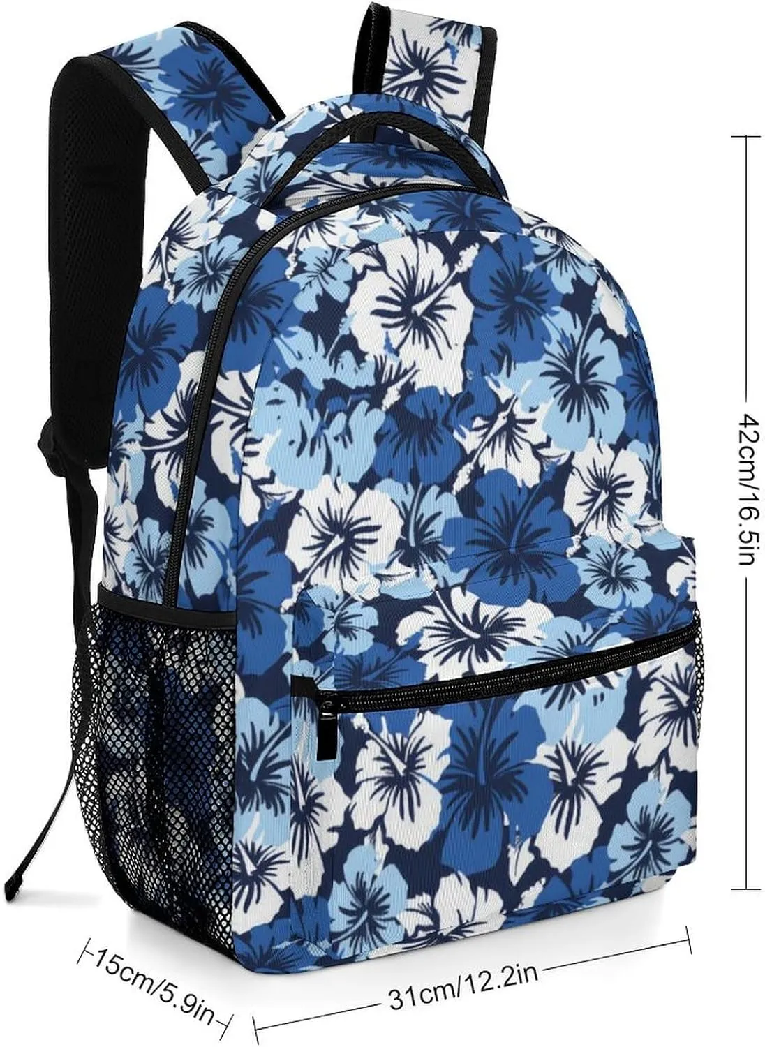 Hibiscus Hawaiian Floral Backpack with Large Capacity Versatile for Daily Use Suitable for Unisex