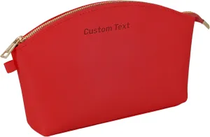 HIFA Leather Makeup Bag, Travel Makeup Bag -Perfect Size, Top Zipper Closure, Lined Inside- Makeup Case, Makeup Organizer Bag