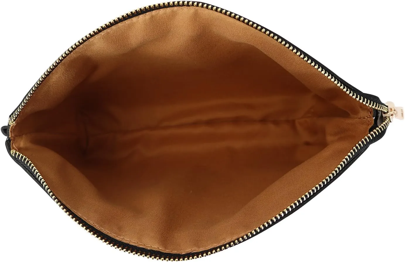 HIFA Leather Makeup Bag, Travel Makeup Bag -Perfect Size, Top Zipper Closure, Lined Inside- Makeup Case, Makeup Organizer Bag
