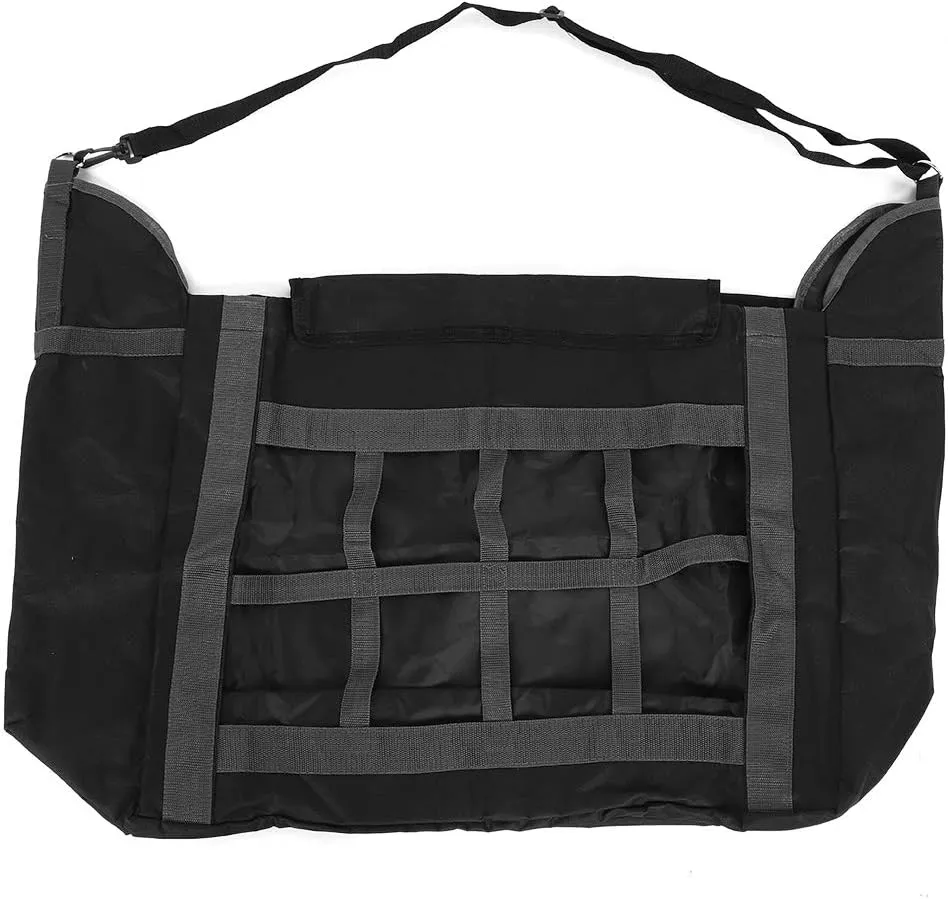 High Capacity 600D Oxford Cloth Bag for Horses, Sturdy Horse Thatch Bag with Lid, Slows Consumption, Reduces Waste, Easy to Hang on Stalls or Fences