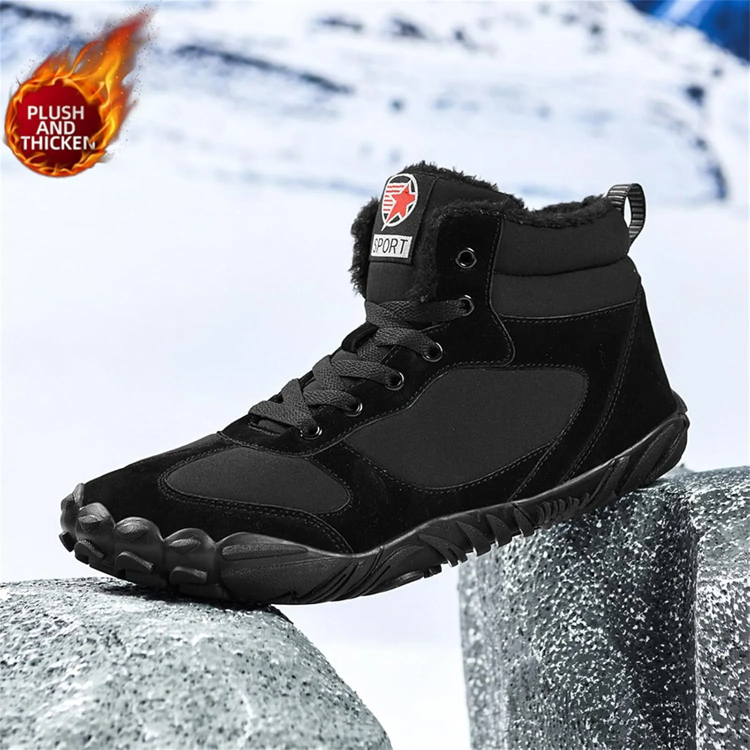 Hike Footwear Waterproof Winter Barefoot Shoes, Walking Hiking Boots for Women Men Trail Running Healthy Non-Slip