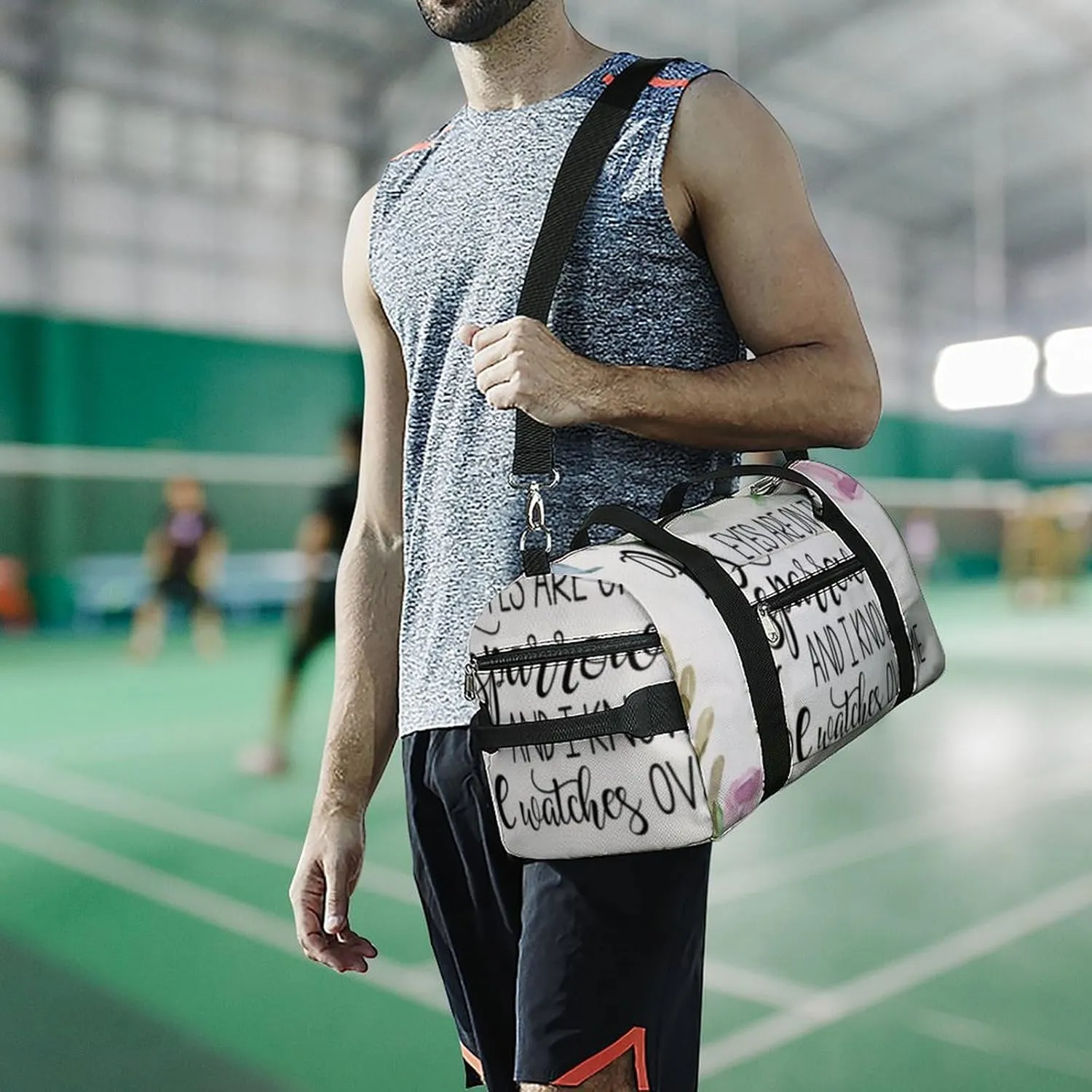 'His Eyes Are on The Sparrow Fitness Bag with Large Capacity Backpack And Waterproof Bag