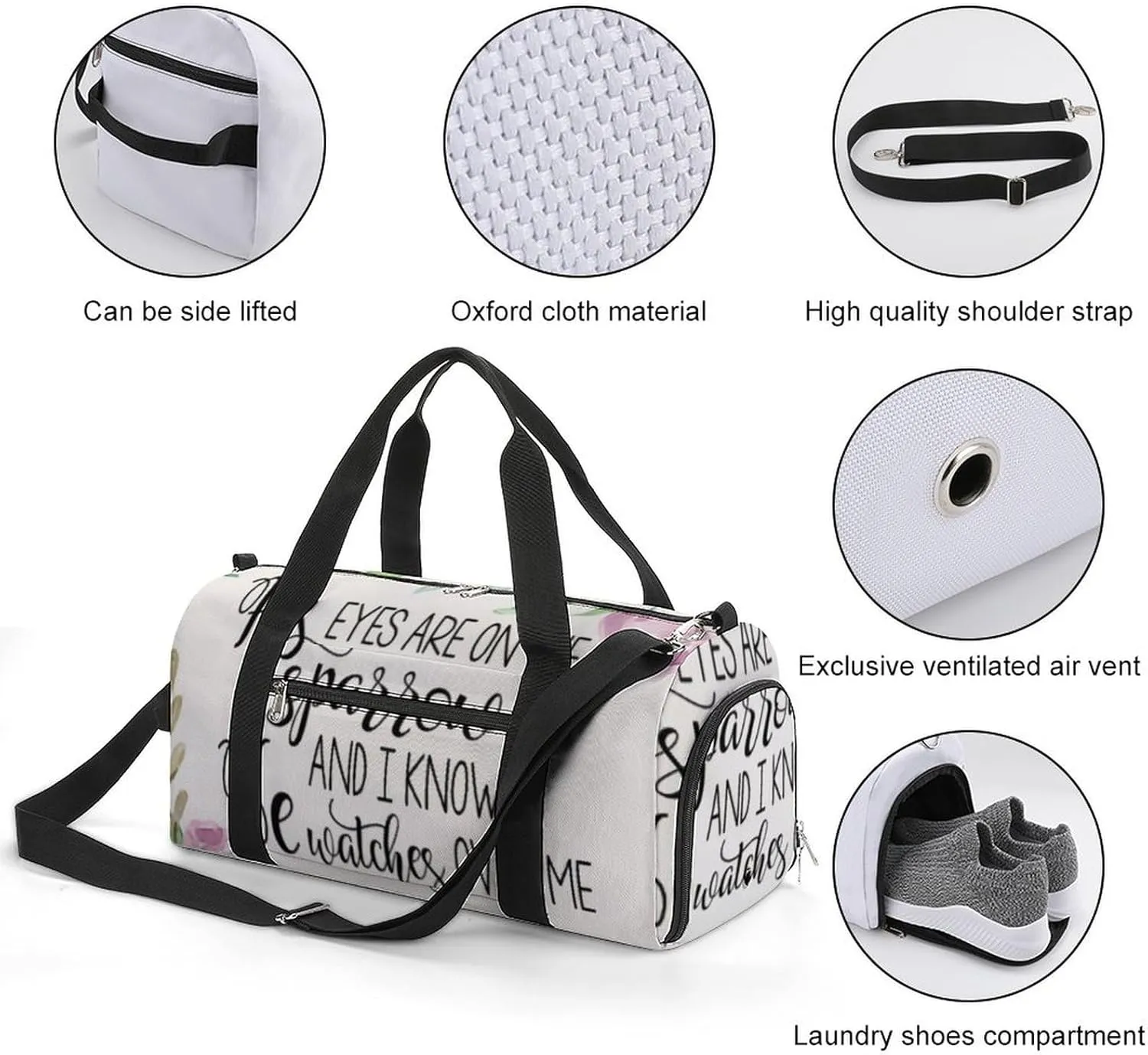 'His Eyes Are on The Sparrow Fitness Bag with Large Capacity Backpack And Waterproof Bag