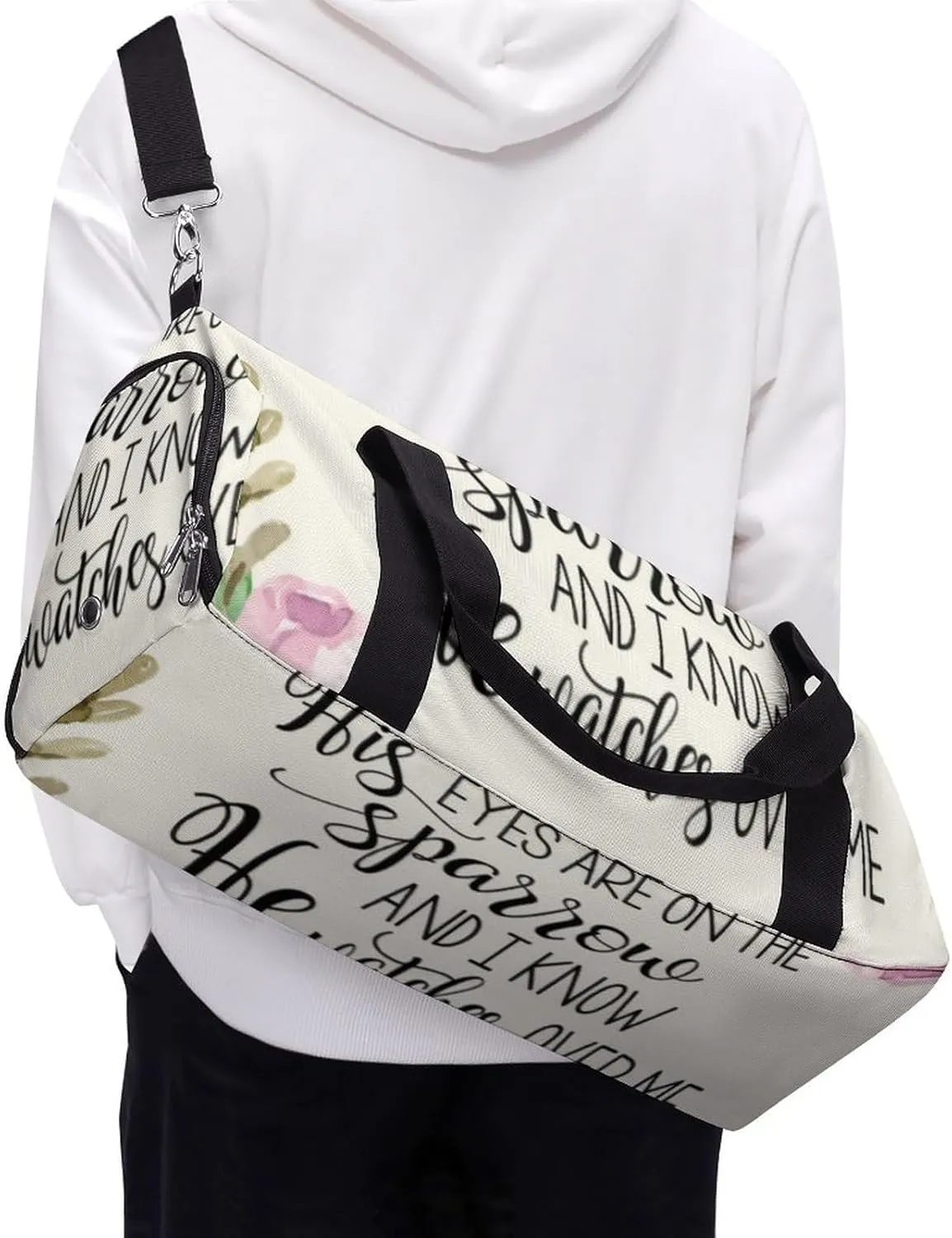 'His Eyes Are on The Sparrow Fitness Bag with Large Capacity Backpack And Waterproof Bag