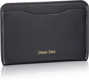 HISCOW Minimalist Thin Bifold Card Holder - Italian Calfskin (Black)