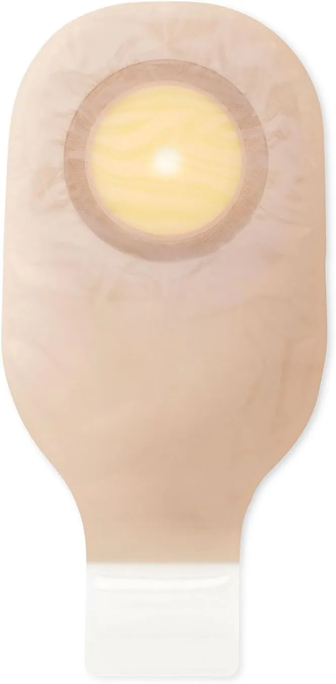 Hollister 8278 Premier 1-Piece 12” Drainable Ostomy Pouch & Convex Flextend Skin Barrier with Adhesive Border, 5 Pack, Transparent, Cut-to-Fit up to 1-1/2”