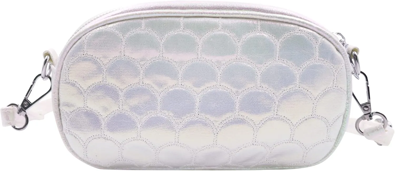 Holographic Mermaid Scale Crossbody Bag for Women Mermaid Scale Coin Purse Faux Leather Shouder Bag Shiny Mermaid Chest Bag