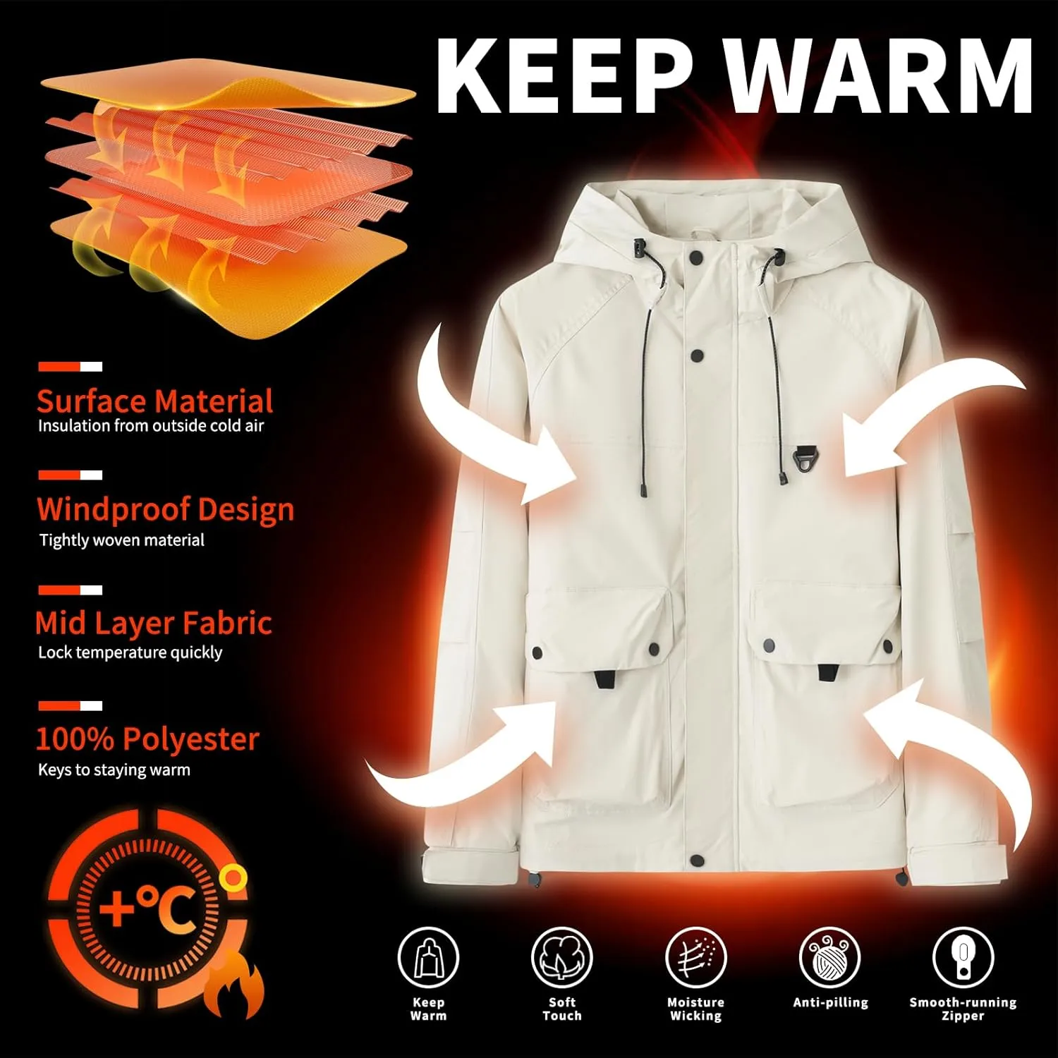 Hooded Assault Suit Men'S Outdoor Solid Color Jacket Windproof And Waterproof Mountaineering Workwear Jacket