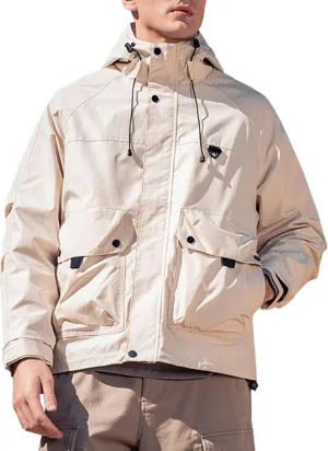 Hooded Assault Suit Men'S Outdoor Solid Color Jacket Windproof And Waterproof Mountaineering Workwear Jacket