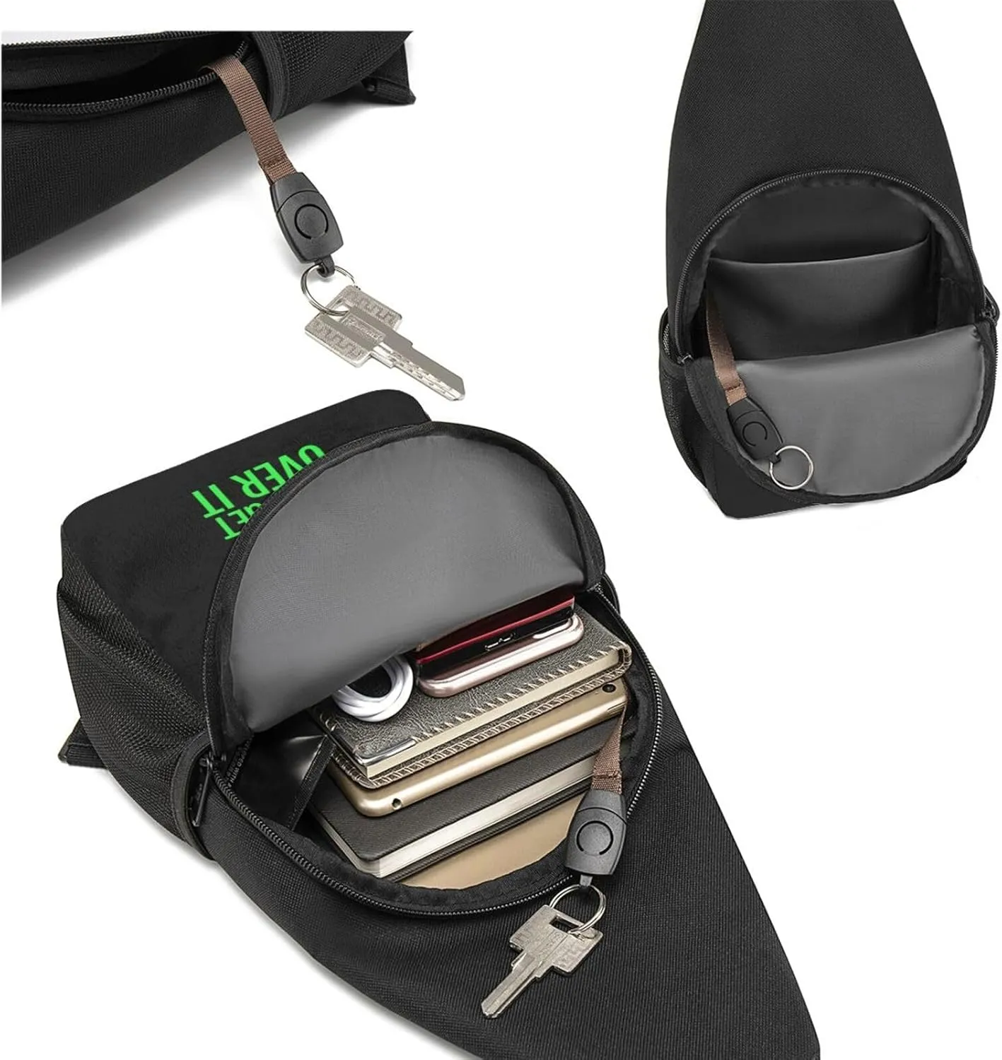 Horse Horseback Riding Jump Just Get Over It Unisex Chest Bag Lightweight Crossbody Shoulder Bag Travel Pocket Black