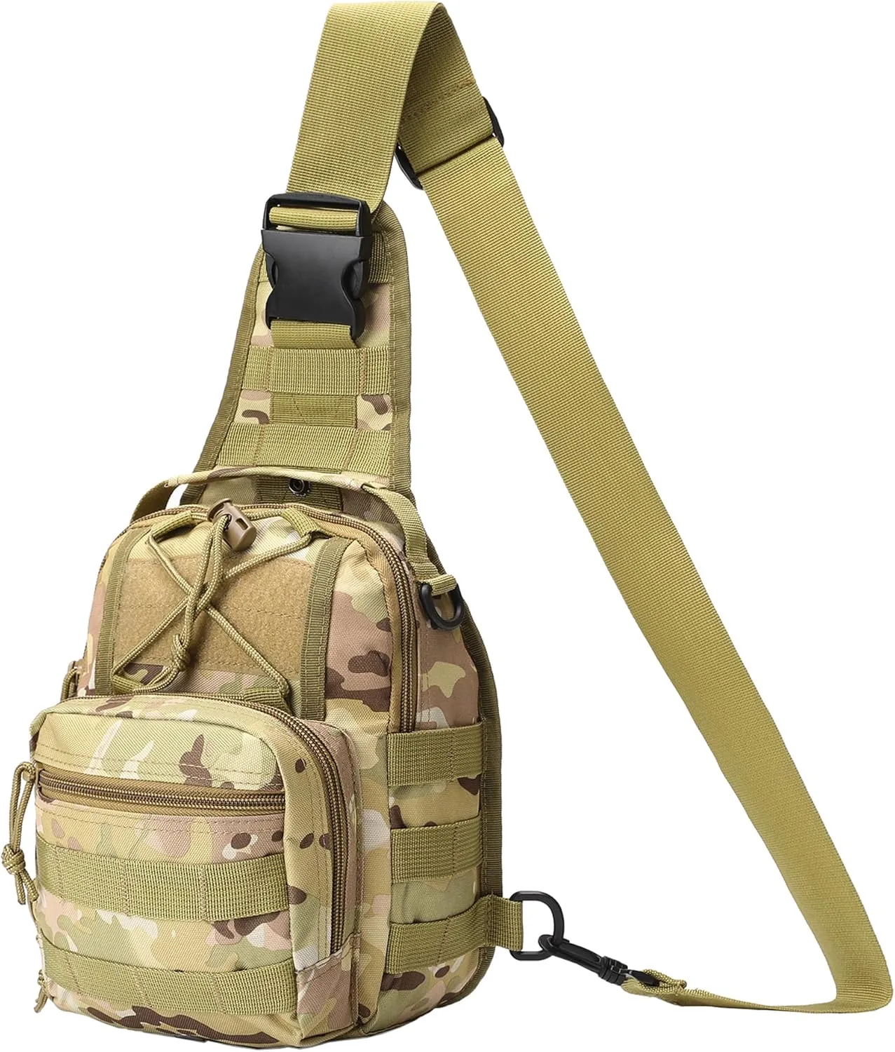 HOW'ON Hunting Backpack Waterproof Sling Shoulder Bag Small Carry Pouch Khaki Camo