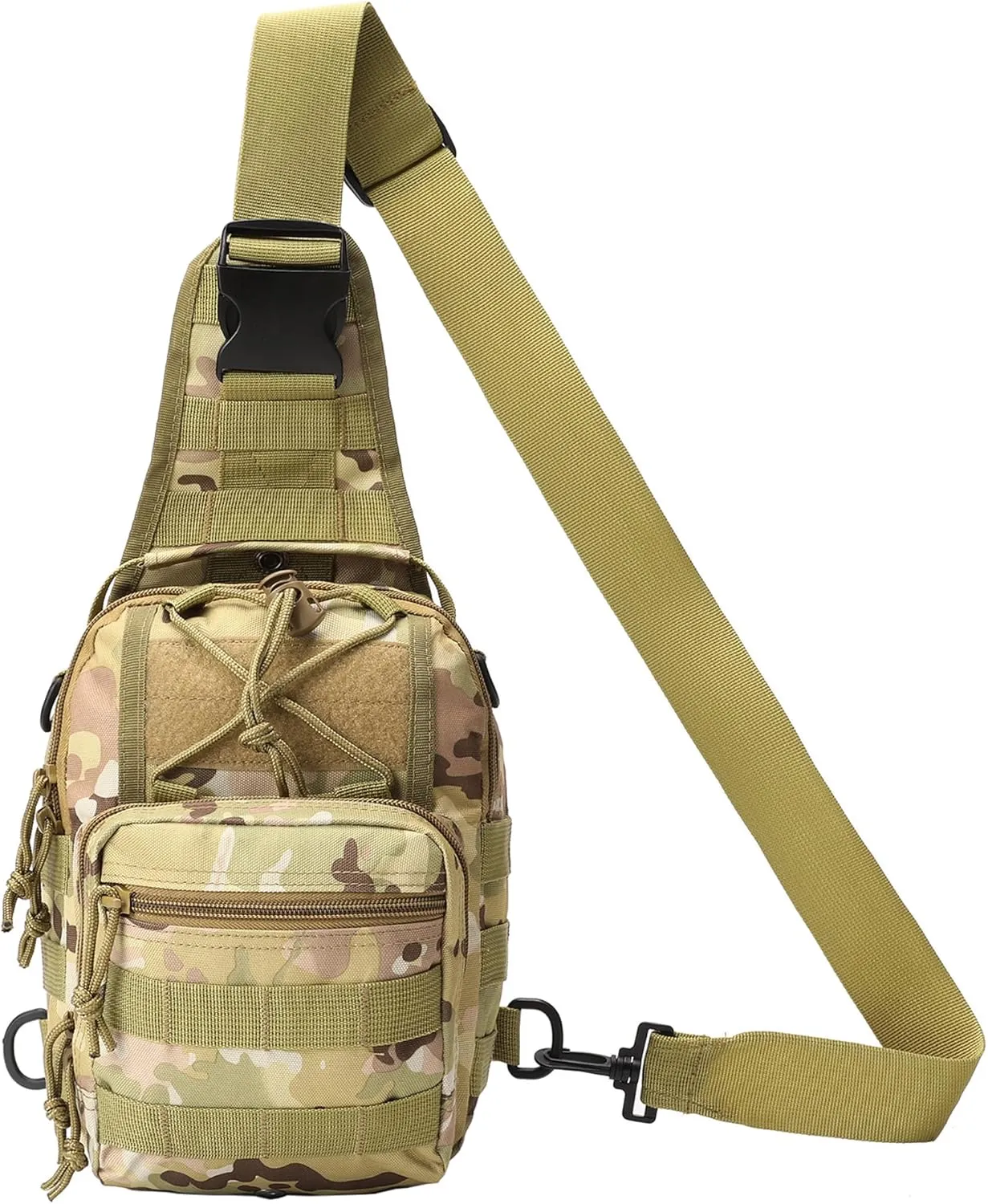 HOW'ON Hunting Backpack Waterproof Sling Shoulder Bag Small Carry Pouch Khaki Camo