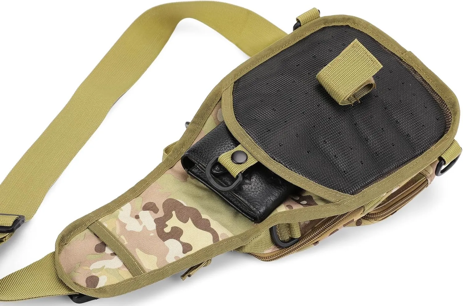HOW'ON Hunting Backpack Waterproof Sling Shoulder Bag Small Carry Pouch Khaki Camo