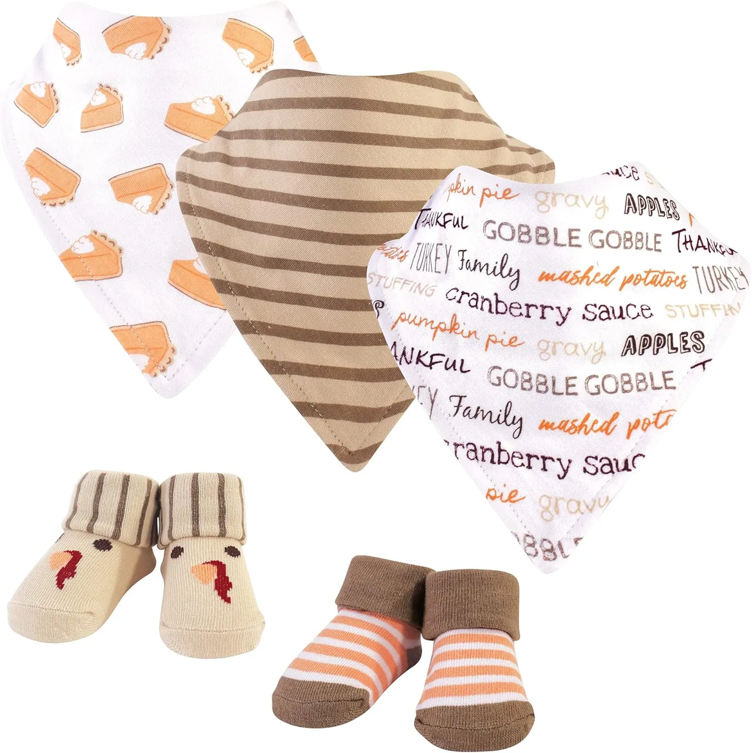 Hudson Baby Unisex BabyCotton Bib and Sock Set
