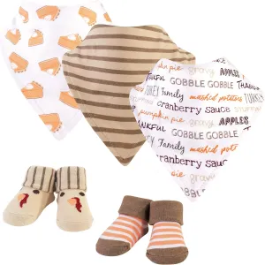 Hudson Baby Unisex BabyCotton Bib and Sock Set