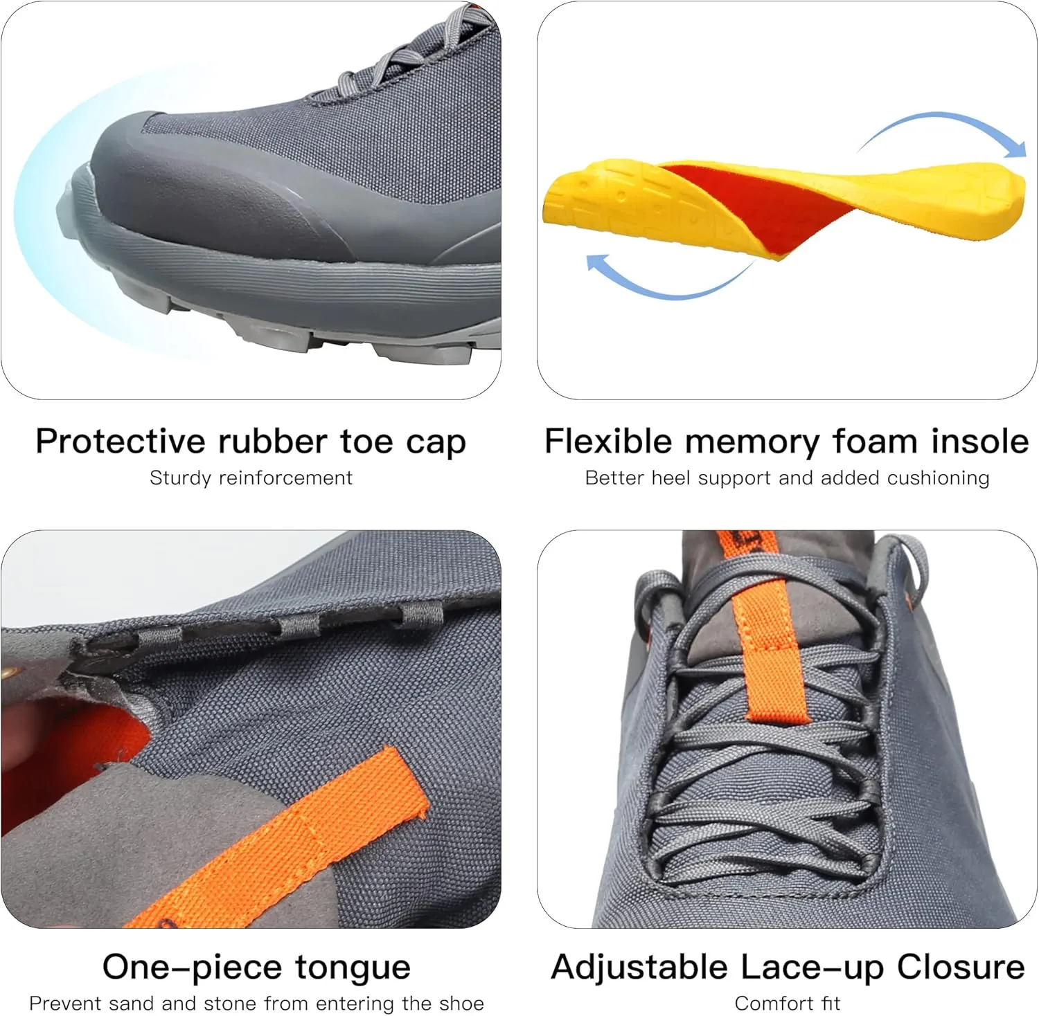 HUMTTO Men's All-Terrain Waterproof Hiking Shoes Lightweight Breathable Trekking Anti Slip Outdoor Trails Shoes