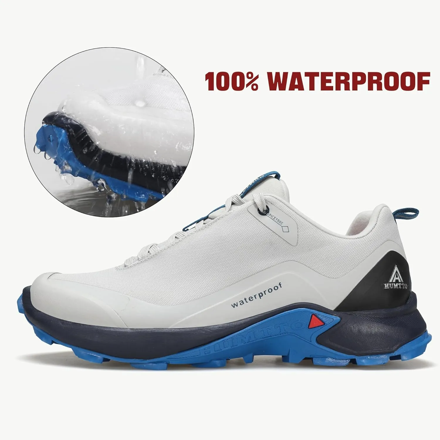 HUMTTO Men's All-Terrain Waterproof Hiking Shoes Lightweight Breathable Trekking Anti Slip Outdoor Trails Shoes