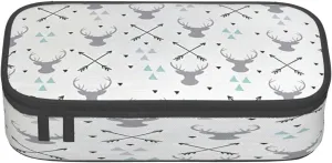 Hunting Arrows Triangles Deer. Print Large capacity pencil case with zipper,portable stationery storage bag