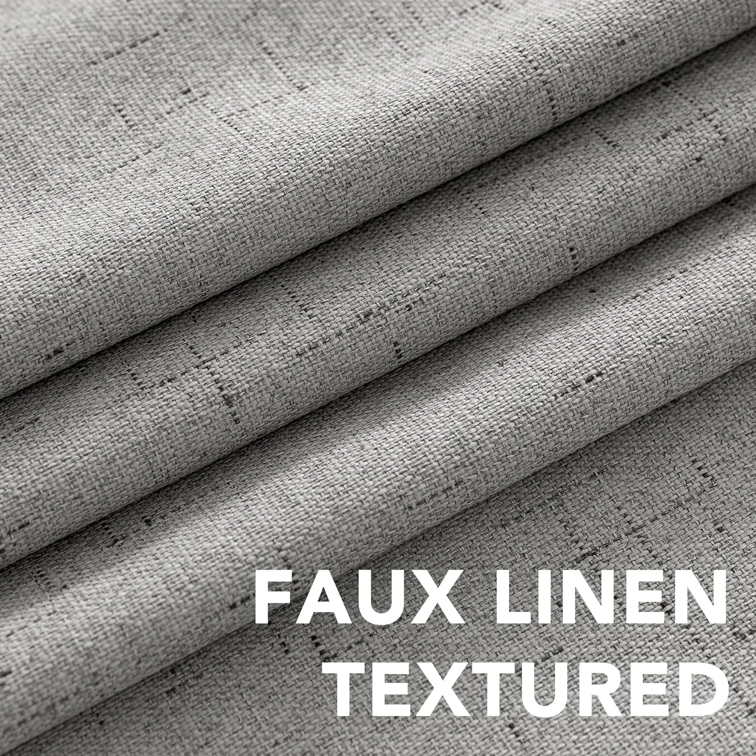 H.VERSAILTEX Linen Blackout Curtains 84 Inches Long, 100% Absolutely Blackout Thermal Insulated Textured Linen Look Curtain Draperies Anti-Rust Grommet with White Liner, 2 Panels, Dove Gray