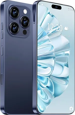 I16 PROMAX Unlocked Phone, 6.99inch Cell Phone with Android 13 12GB 512GB 7000mAh Long Battery Life, HD Screen Smartphone with Dual SIM, Fingerprint Lock, Face ID, Photos 5G Phone (Deep Blue)