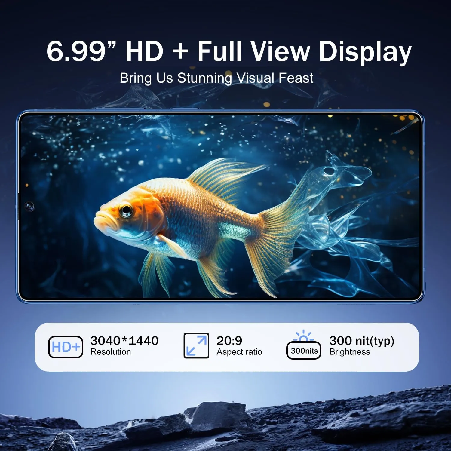 I25 Ultra 5G Unlocked Smartphone,8GB 256GB Fully Cell Phone for Android 14, 6.99" Unlocked Cell Phone, 7000mAh, 68MP 108MP Dual Camera/Dual SIM (Blue)