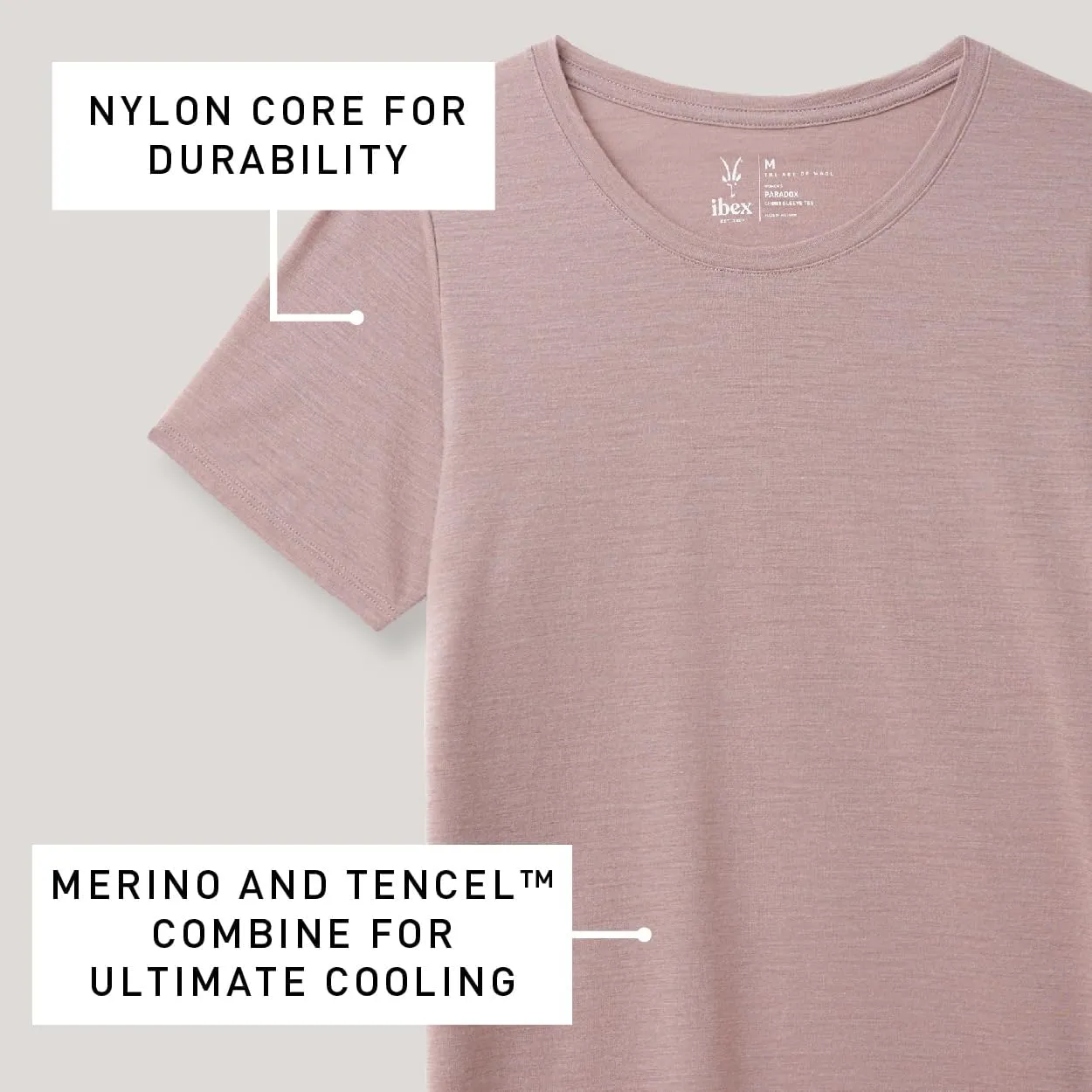 IBEX Merino Wool Paradox Short Sleeve Crew Neck T-Shirt for Women | Lightweight & Breathable Solid Regular Fit Women's Top
