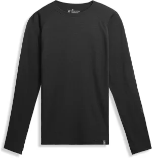 IBEX Woolies Pro Tech Crew for Men | Lightweight Merino Base Layer | Perfect for Cool and Cold Conditions | Black Small