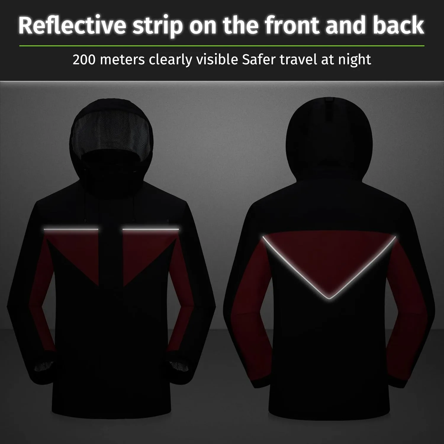 iCreek Motorcycle Rain Suit for Men and Women Waterproof Anti-storm Raincoat High Visibility Rain Gear