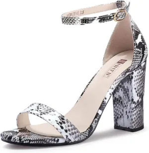 IDIFU Women's IN4 Cookie-HI Chunky High Heel Sandals Open Toe Ankle Strap Wedding Bridal Prom Dress Shoes For Women Bride Bridesmaid