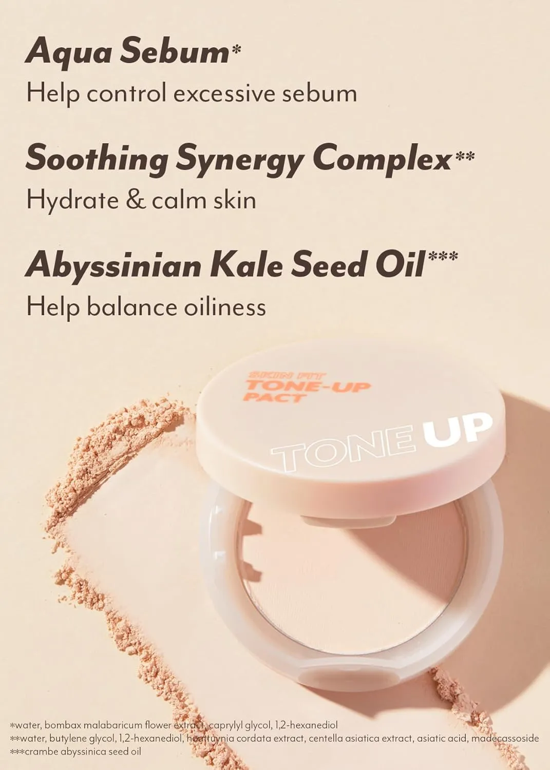 I'M MEME Compact - Skin Fit Tone Up Pact | FLawless Finish with Aqua Sebum, Soft & Velvet Pressed Powder Compact, Smooth Pores & Fine Lines, Korean Makeup, Translucent, Oily Skin, 0.35 Oz