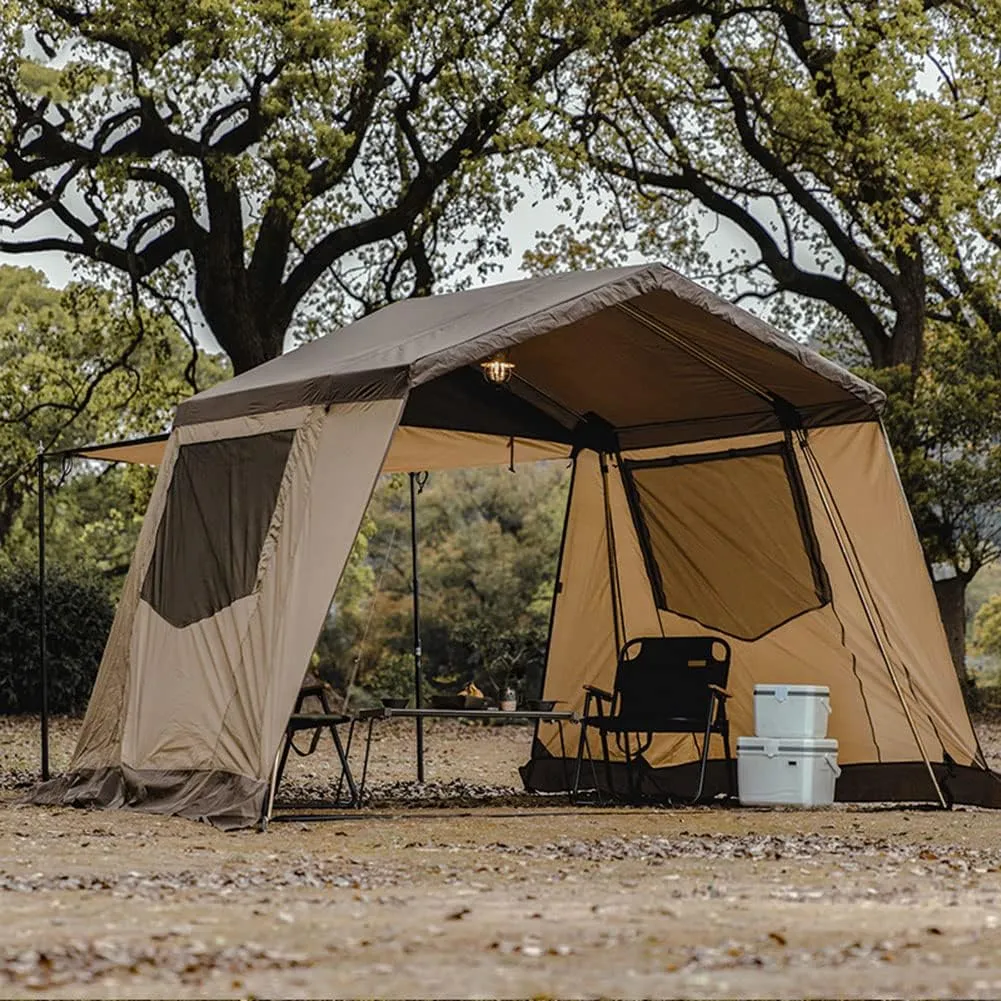 Instant Cabin Tent 3-4 Person Camping Tent - Family Waterproof Backpack Tents with Top Rainfly, Easy Set Up with Carry Bag for 4 Season Hiking Glamping Beach Outdoor (Khaki 310X260X210CM)