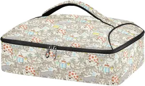 Insulated Lunch Bag for Women/Men for Work Outing Traveling with Adjustable Shoulder Strap for Adults Pattern 3